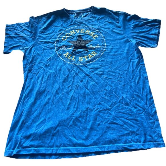 Vintage Converse All-Star Blue Yellow T-Shirt Men's Size M Classic Print - Picture 1 of 10